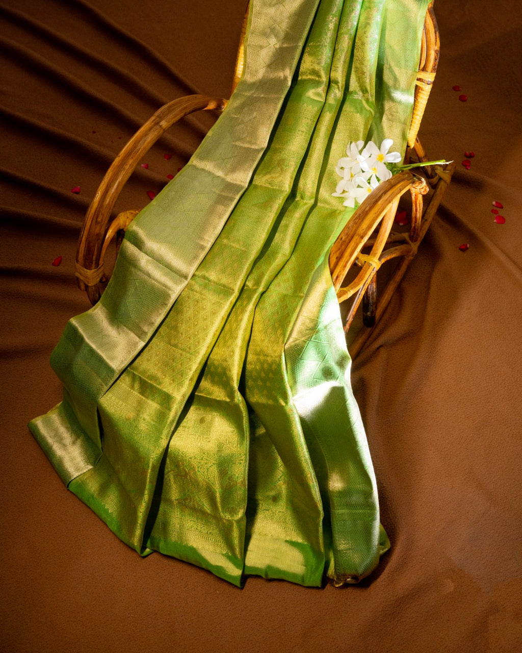 Verdant Aura - Handpicked Dharmavaram Silk Saree